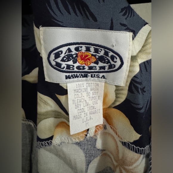 Vintage Pacific Legends Navy Floral Hawaiian Dress Size M - Picture 7 of 10